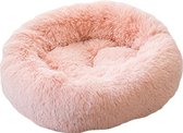 Panier de Luxe chat et chien - Donut - Merveilleusement doux - Donut moelleux - Taille M - 70 cm - Rose