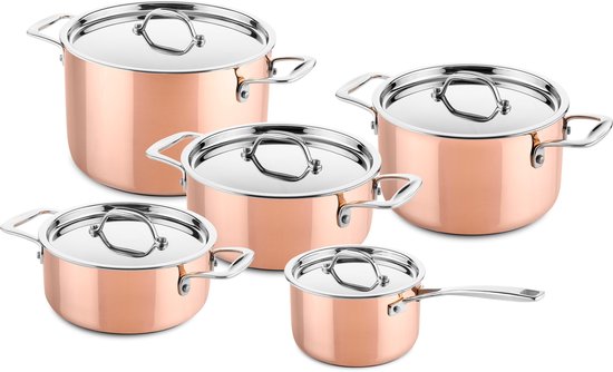 Ensemble de 5 casseroles en cuivre - induction - DUCQ | bol