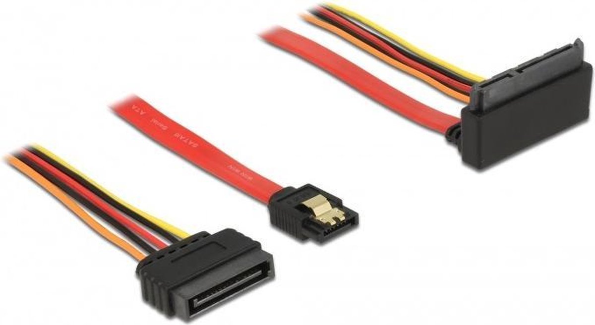 SATA haaks naar SATA data- en voedingskabel - SATA600 - 6 Gbit/s - 0,30 meter