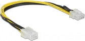 PCIe 6-pins (v) - PCIe 8-pins (m) voedingskabel - 0,30 meter