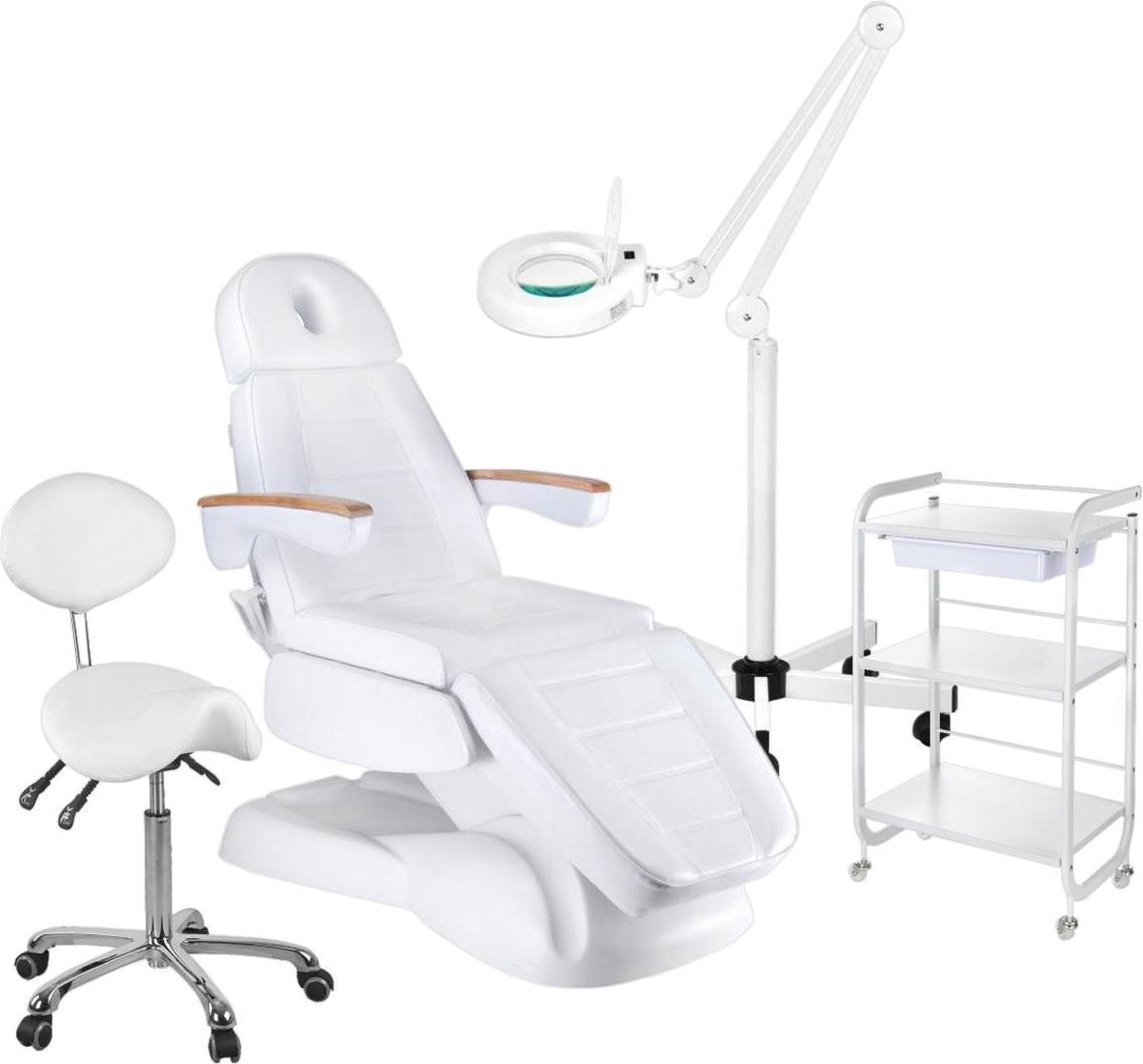 Goedkoopste Behandelstoel - starter set - WIT - verstelbaar - incl. behandelstoelhoes (13