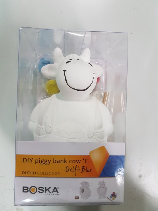 Diy Piggy Bank Cow Delft Blue L Bol Com