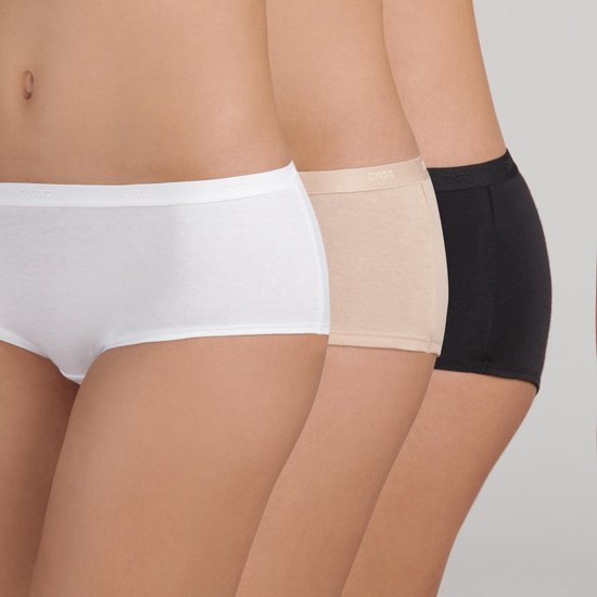 Boxer Femme Dim Ecodim poches coton - Lot de 3 - Noir / Blanc / New Skin - Taille L