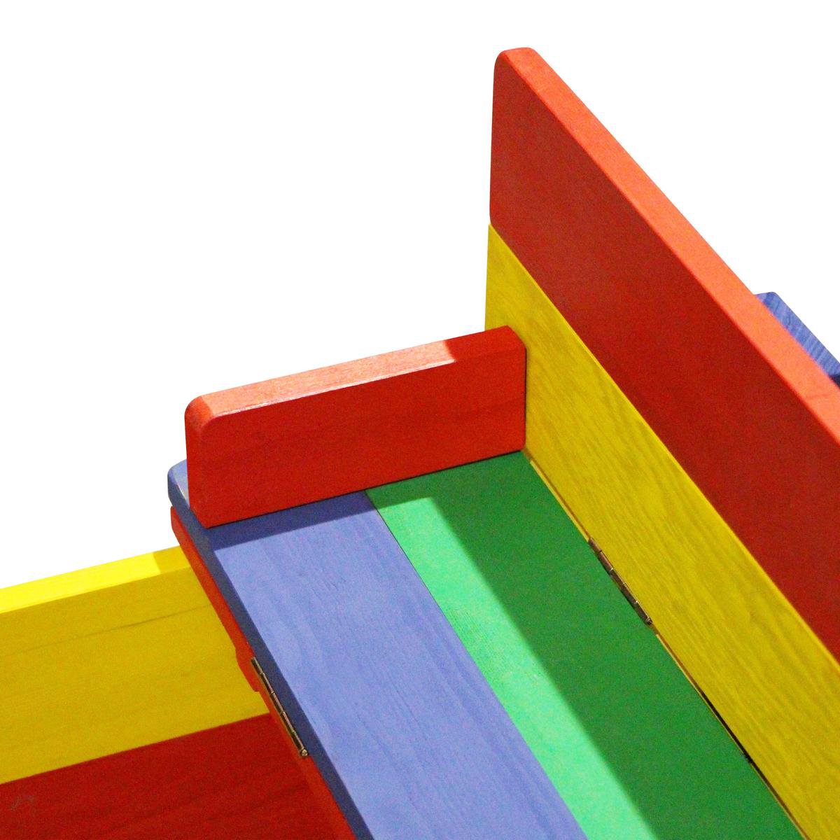 AXI Ella Houten Zandbak in Regenboog kleuren - Met Zitbankjes en Deksel - FSC hout - 100x95x20cm - Zandbak voor kinderen — afbeelding 3