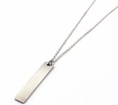 Minimalist Ketting met Blanco Hanger | Zilver Kleurig | Ketting Mannen | Heren Ketting | Ketting Dames | Mannen Cadeautjes | Cadeau voor Man | Valentijn Cadeautje voor Hem