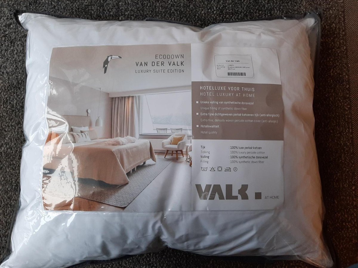 toekomst ginder grond Van der Valk hoofdkussen -ecodown vulling- medium stevig -60x70cm -2 stuks  - hotelcomfort | bol.com