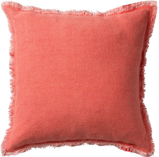 Dutch Decor BURTO - Kussenhoes van gewassen katoen Coral 45x45 cm - roze - met rits