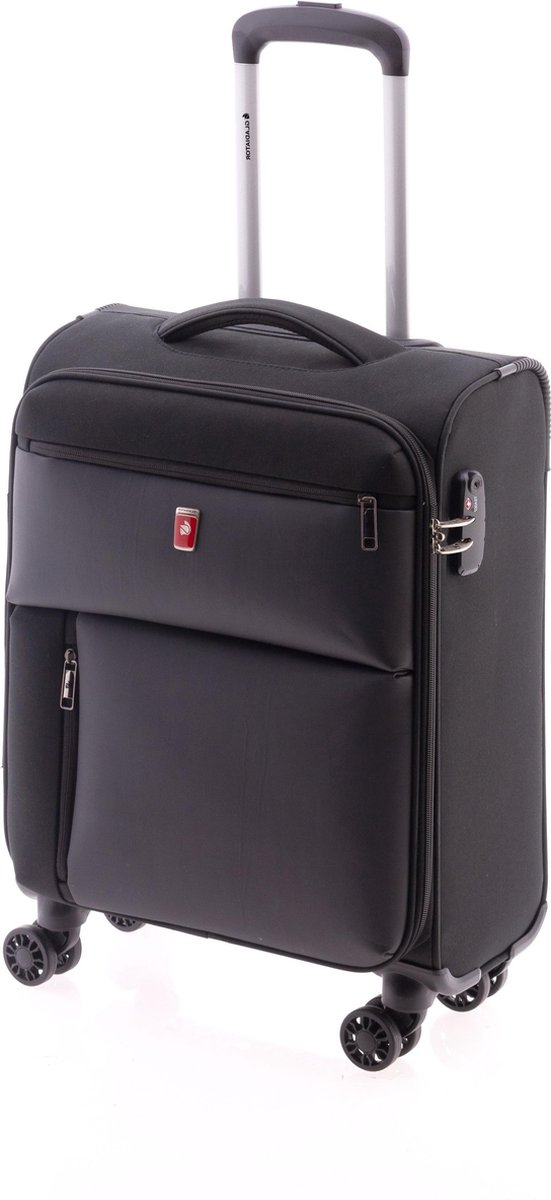 Gladiator Arctic Handbagage Koffer - TSA Cijferslot | 55x39x20cm | Compact Formaat | Trolley met Kofferslot | Reiskoffer met Wielen - Zwart