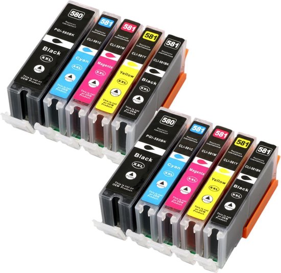 Compatible inkt cartridges voor Canon PGI-580XL / CLI-581XL | Multipack van  10... | bol.com
