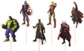 Marvel Avengers superhelden |24 stuks|cupcake - cupcake decoratie - cupcake versiering - cupcake toppers - taart decoratie - taartversiering