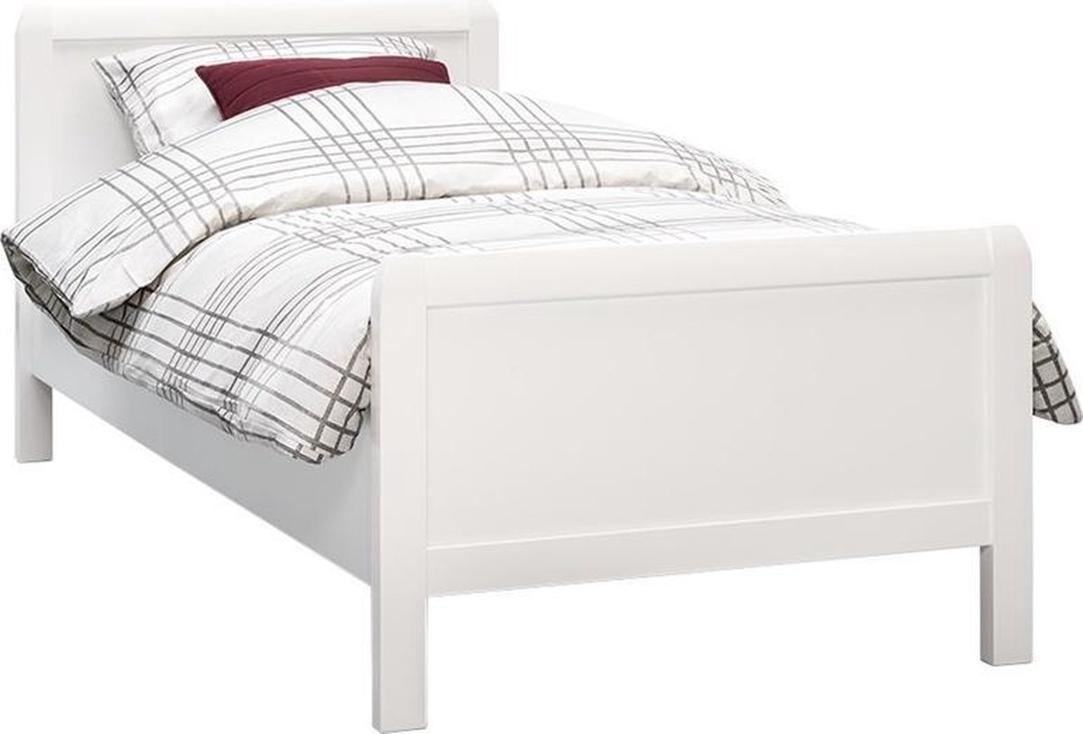 Beddenreus Bari Compleet Bed met Polyether Matras en Lattenbodem - 90x200  cm - Wit | bol