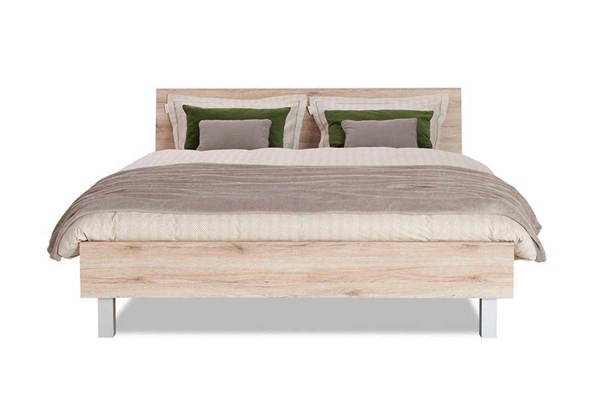 Beddenreus Portland Compleet Bed Met Matras en Lattenbodem 160x200 cm Eiken