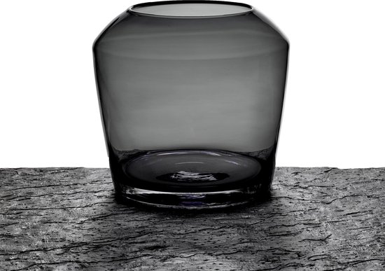 herder Charmant dak Maison Péderrey Vaas Mond geblazen Glas Zwart D 25 cm H 23 cm | bol.com