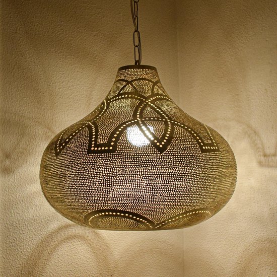Oosterse Arabische Filigrain Hanglamp Goud “Felicia” – Egyptische Woonkamer  Plafond... | bol