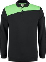 Tricorp Polo Pull Coutures Bicolores 302004 Noir / Lime - Taille XL