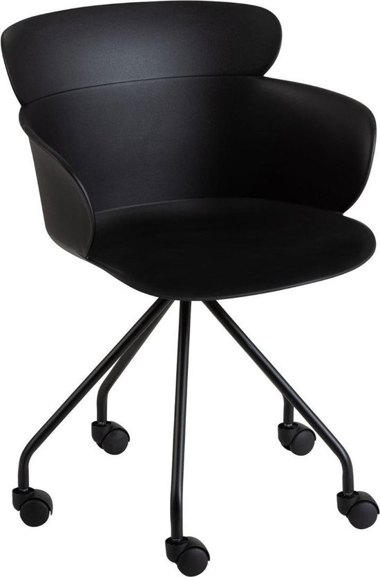 | J Line Bureaustoel Eva Zwart 81 x 56 x 53,5 (2 stuks) j line bureaustoel eva zwart 81 x 56 x 53,5 | wants&needs