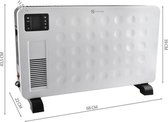 Elektrische radiator Convectieverwarmer met afstandsbediening LCD Display Zwart / Wit 8962