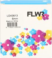 FLWR - Printetiket / 43613 / Zwart op Wit - geschikt voor Dymo