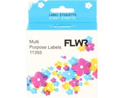 FLWR - Printetiket / 11355 / Wit - geschikt voor Dymo