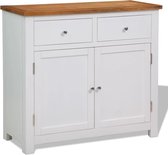 Dressoir Wit EikenHout Ladekast (Incl LW 3d klok) - wandkast - Tv kast- opbergkast - Boekenkast - opbergkast - Kast met lades