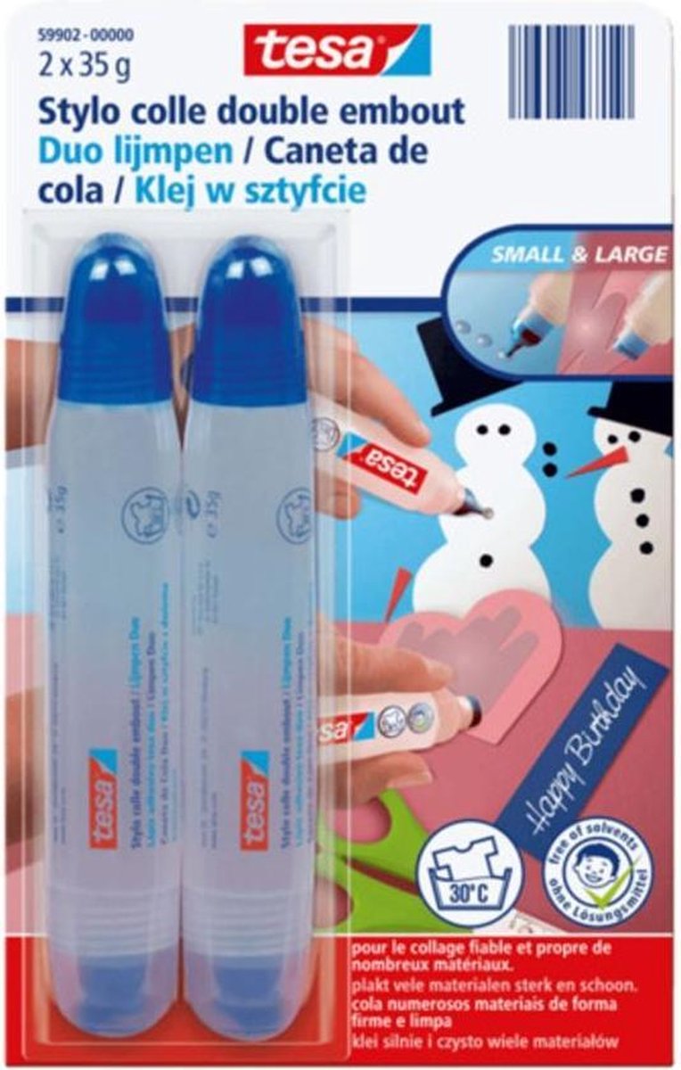 Stick di colla e colla a penna 2 x 35 g Tesa Glue Pen Duo per bricolage