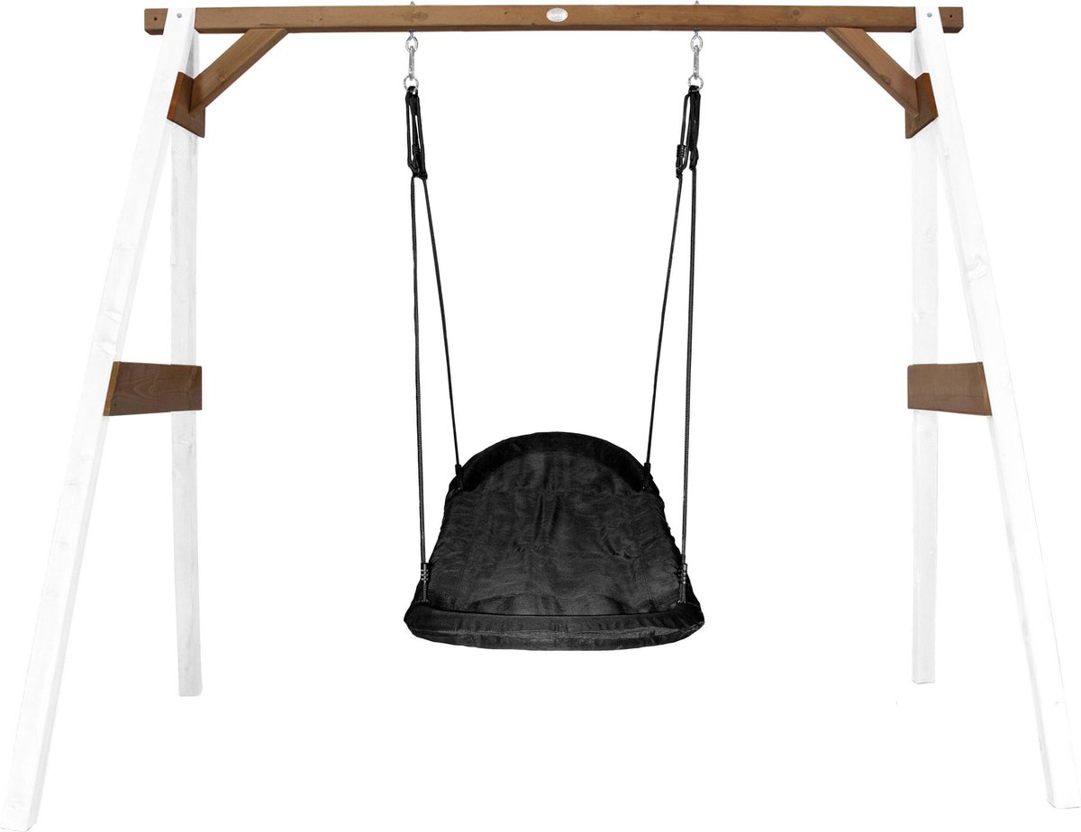 Axi Nestschommel Roxy Met Frame Van Hout In Wit & Bruin Vrijstaande Schommel
