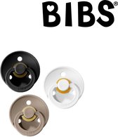 Bibs fopspenen maat 1 | 3 stuks | 0-6 maanden | black, white, dark oak