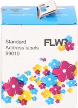 FLWR - Adreslabel / 99014 / Wit - Geschikt voor Dymo
