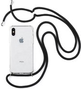 Transparant Backcover Hoesje Case iPhone X / XS met zwart koord