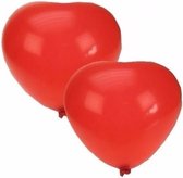 200x Hartjes ballonnen rood - Valentijn/Huwelijk versiering