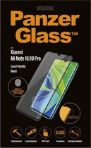 PanzerGlass Case Friendly Gehard Glas Screenprotector Geschikt voor Xiaomi Mi Note 10 - Zwart