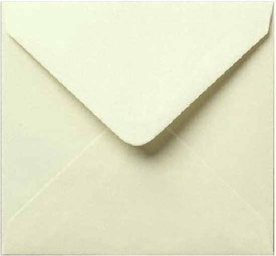 500 Luxe vierkante enveloppen - Créme / Ivoor - 15x15cm - 110grms -150x150mm - Gegomde puntklep
