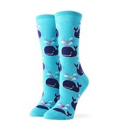 Sokken Dames blauw - print walvis - Maat 36-40