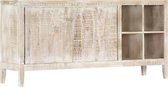 Dressoir Wit Mango Hout (Incl LW 3d klok) / Woonkamer dressoir / Servies kast / boekenkast / Ladekast / Tv kast