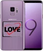 Samsung Galaxy S9 siliconen hoesje - Transparant - Love hart