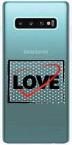 SimarProducts - Samsung Galaxy S10 transparant siliconen hoesje - Love