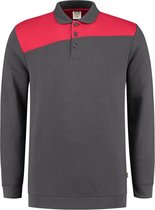 Tricorp Polo Sweater Bicolor Naden 302004 Donkergrijs / Rood - Maat XS