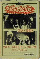 Wandbord - Concertbord Aerosmith + Guns N'Roses -20x30cm