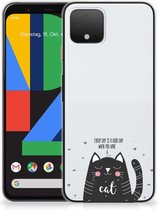 Telefoonhoesje met Naam Google Pixel 4 Cat Good Day