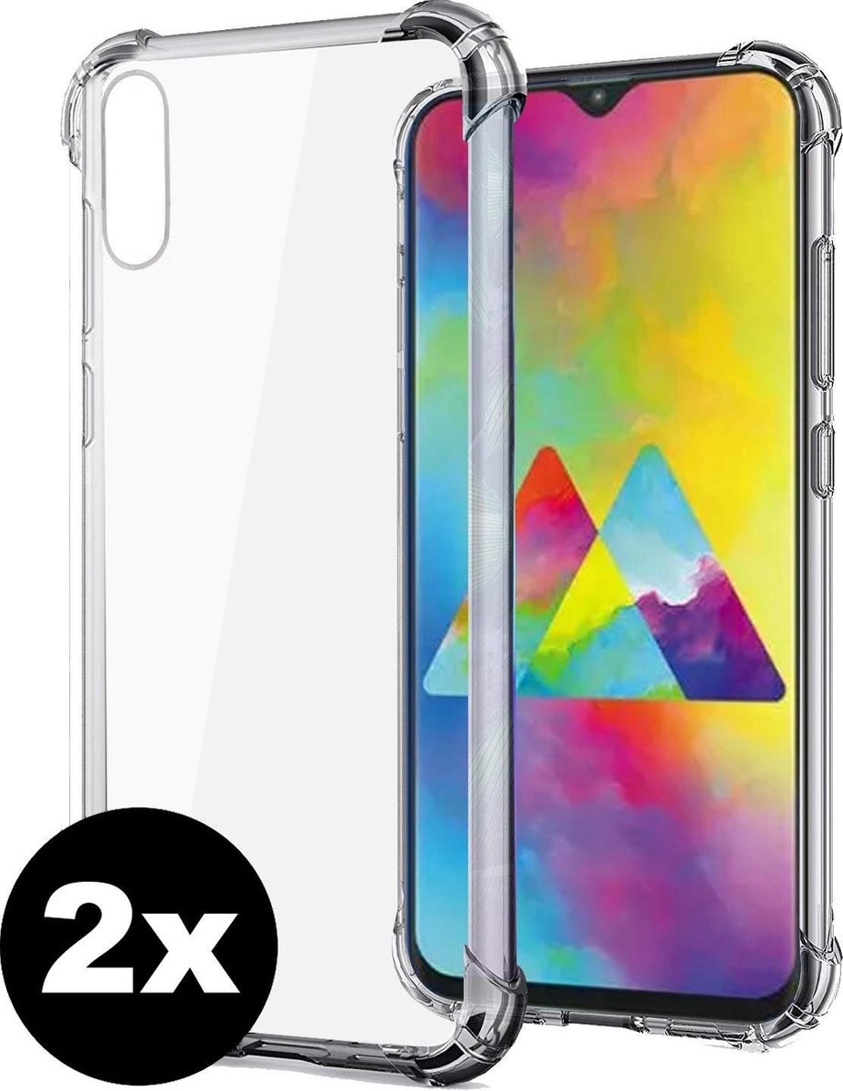 Hoesje - 2 Stuks - Geschikt voor Samsung Galaxy A30s - Sterk & Shockproof - Back Cover - Siliconen Case - Telefoon Hoes Shock Proof - Telefoonhoes - Transparant