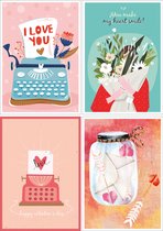 Valentijnskaarten - Set van 8 x Valentijnskaart - Valentijn en Liefde