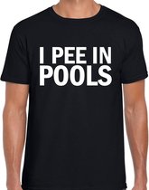I pee in pools fun tekst t-shirt zwart voor heren 2XL