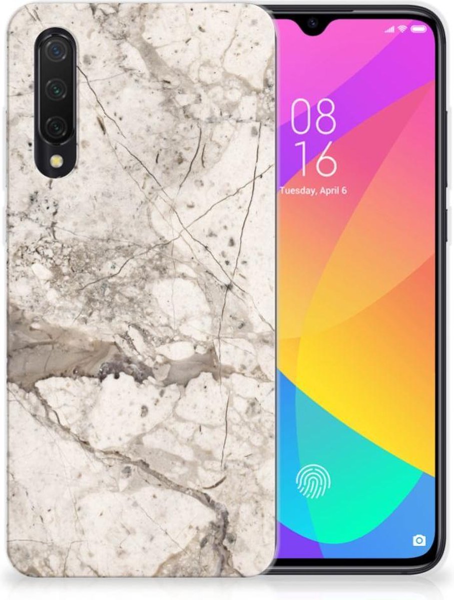 Xiaomi Mi 9 Lite TPU Siliconen Hoesje Marmer Beige