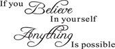 If you believe in yourself anything is possible|Inspirerende muursticker