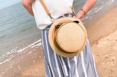 Dames tas - schoudertas - rugtas - beige / zand - vorm hoed