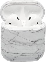 Bescherm Hoesje Hard Case Cover Wit Marmer voor Apple AirPods 1 en 2