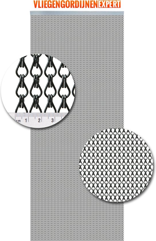 Rideau anti-mouches chaîne aluminium anthracite, 100 x 240 cm | bol.com