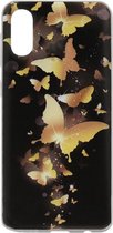 ADEL Siliconen Back Cover Softcase Hoesje Geschikt Voor Samsung Galaxy A50(s)/ A30s - Vlinder Goud