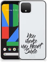 Google Pixel 4 Siliconen hoesje met naam Heart Smile