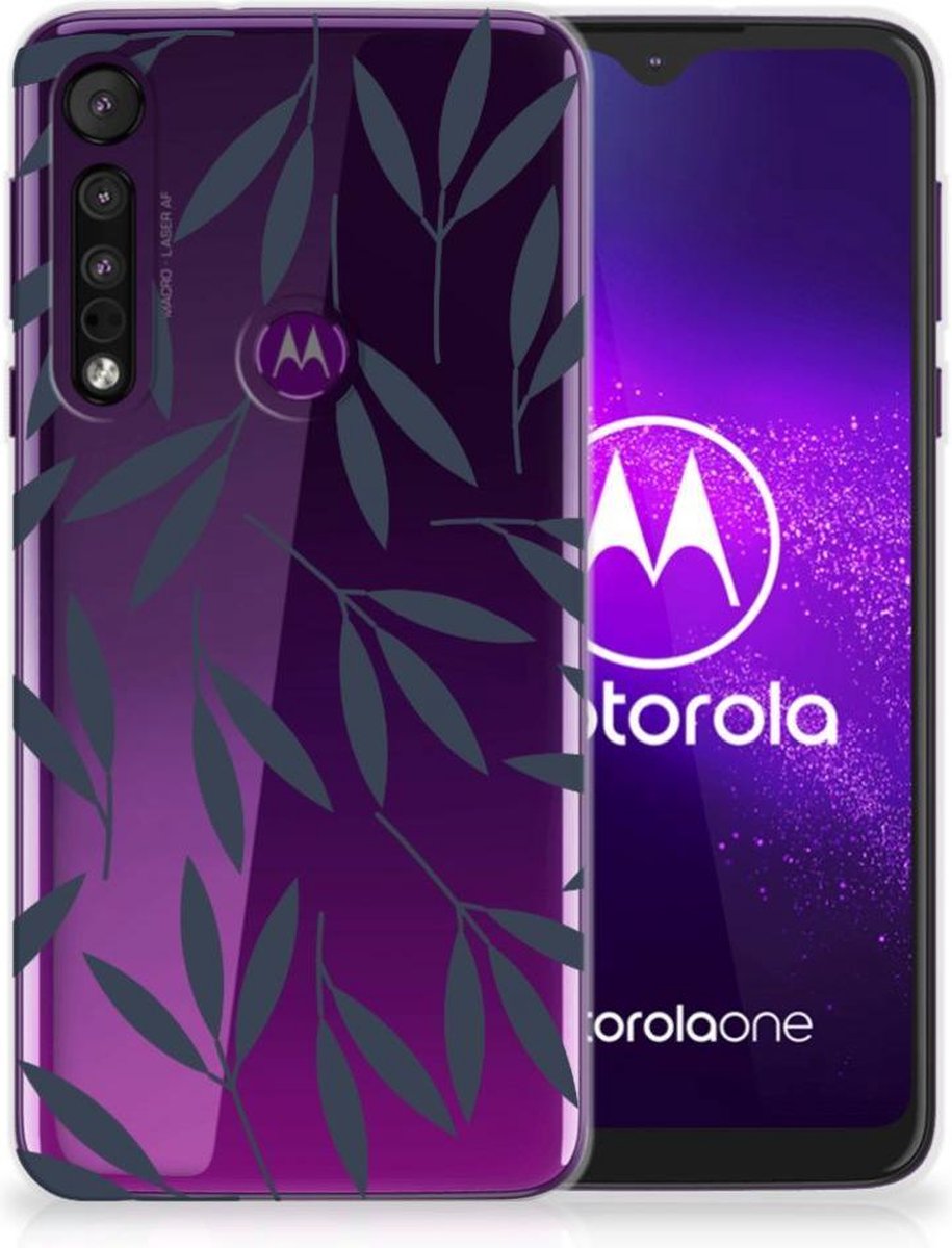Motorola One Macro TPU Case Leaves Blue